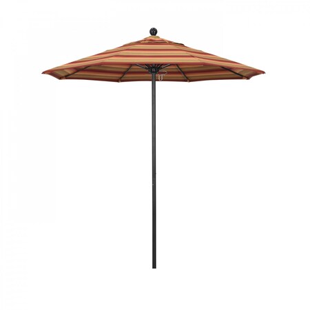 California Umbrella 7.5' Black Aluminum Market Patio Umbrella, Sunbrella Astoria Sunset 194061334584